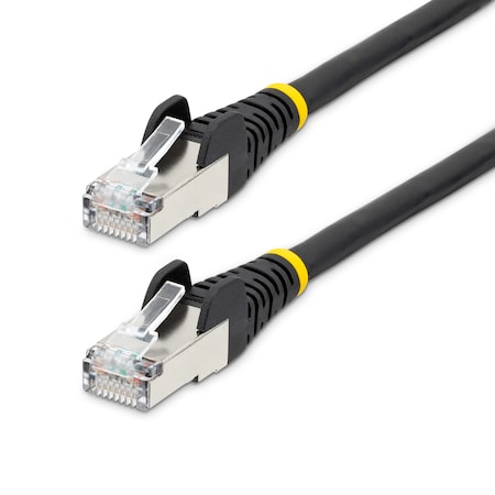 StarTech.com 2ft CAT6a Ethernet Cable - Low Smoke Zero Halogen (LSZH) - 10 Gigabit 500MHz 100W PoE RJ45 S/FTP Black Network Patch Cord Snagless w/Strain Relief (NLBK-2F-CAT6A-PATCH)